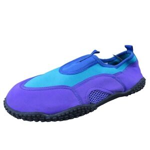 Water Sock Women 9 Purple Blue Textile Slip-On Aqua Shoes Lightweight
